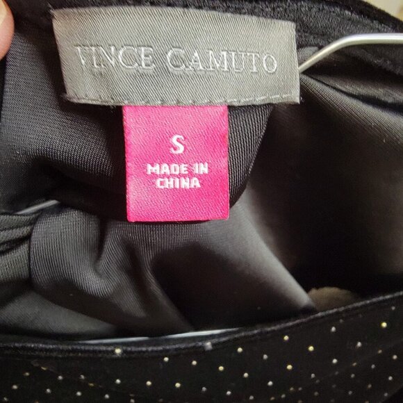 Vince Camuto Black Velvet Sheer Sleeve Top Small | Holiday Party Blouse - Picture 6 of 7